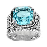 Silpada 'Wade It Out' Statement Gemstone Textured Ring in Sterling Silver, Size 5