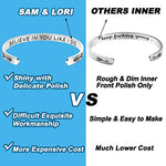 SAM & LORI Inspirational Cuff Bracelet Bangle Motivational Mantra Quote Stainless Steel Engraved Best Friend Sister (Believe in you like I do)