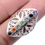 Silver Palace Healing Chakra 925 Sterling Silver Ring Jewelry Size 6 to 10