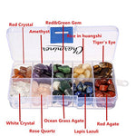 Crystal Quartz,1/2 lb 10-Stone Mix:Red Crystal.Amethyst,Red&Green Gem,Yellow Agate,Tiger's Eye,Turquoise,Rose Quartz,Green Olives,Lapis Lazuli,Red Agate, Raw Natural Crystals for Cabbing