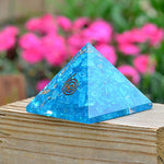 Crystal Agate - Blue Onyx Orgone Pyramid for EMF protection-Energy generator Crystal