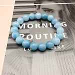 Soothing Bracelet - Natual Aquamarine bracelet - Bring Positive Energy - Peace - Youthfullness Bracelet - Stone Bracelet for Everlasting Joy