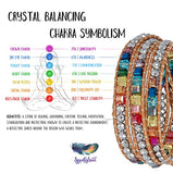 SPUNKYsoul New! Chakra Awareness Leather Wrap and Crystal Bracelet for Women Collection (Tan)