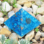 Crystal Agate - Blue Onyx Orgone Pyramid for EMF protection-Energy generator Crystal