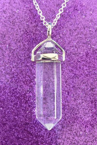 Very Beautiful CRYSTAL Pendant with Sterling Silver Necklace